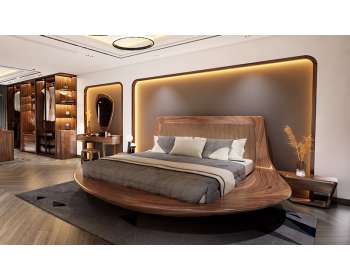 Giường ngủ dán nu gỗ óc chó siêu VIP GN018